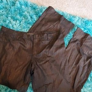 women's sz 10 zao brown gold dress pants
